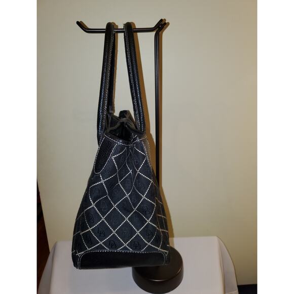 Dooney & Bourke Monogram Logo Canvas Leather Trim Shoulder Tote Bag - Picture 14 of 15